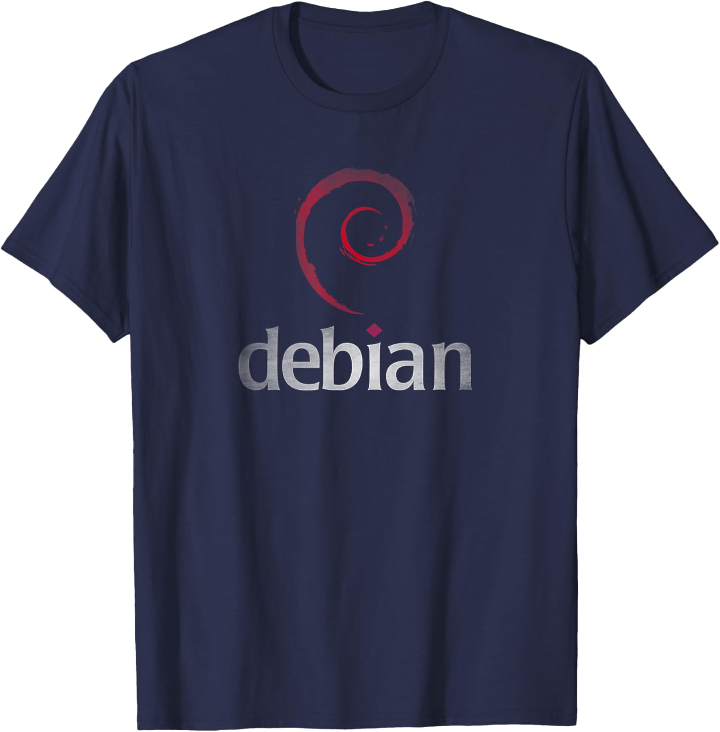 Debian Linux lover worn logo Open Source retro style dev T-Shirt - T-Shirt | Navy
