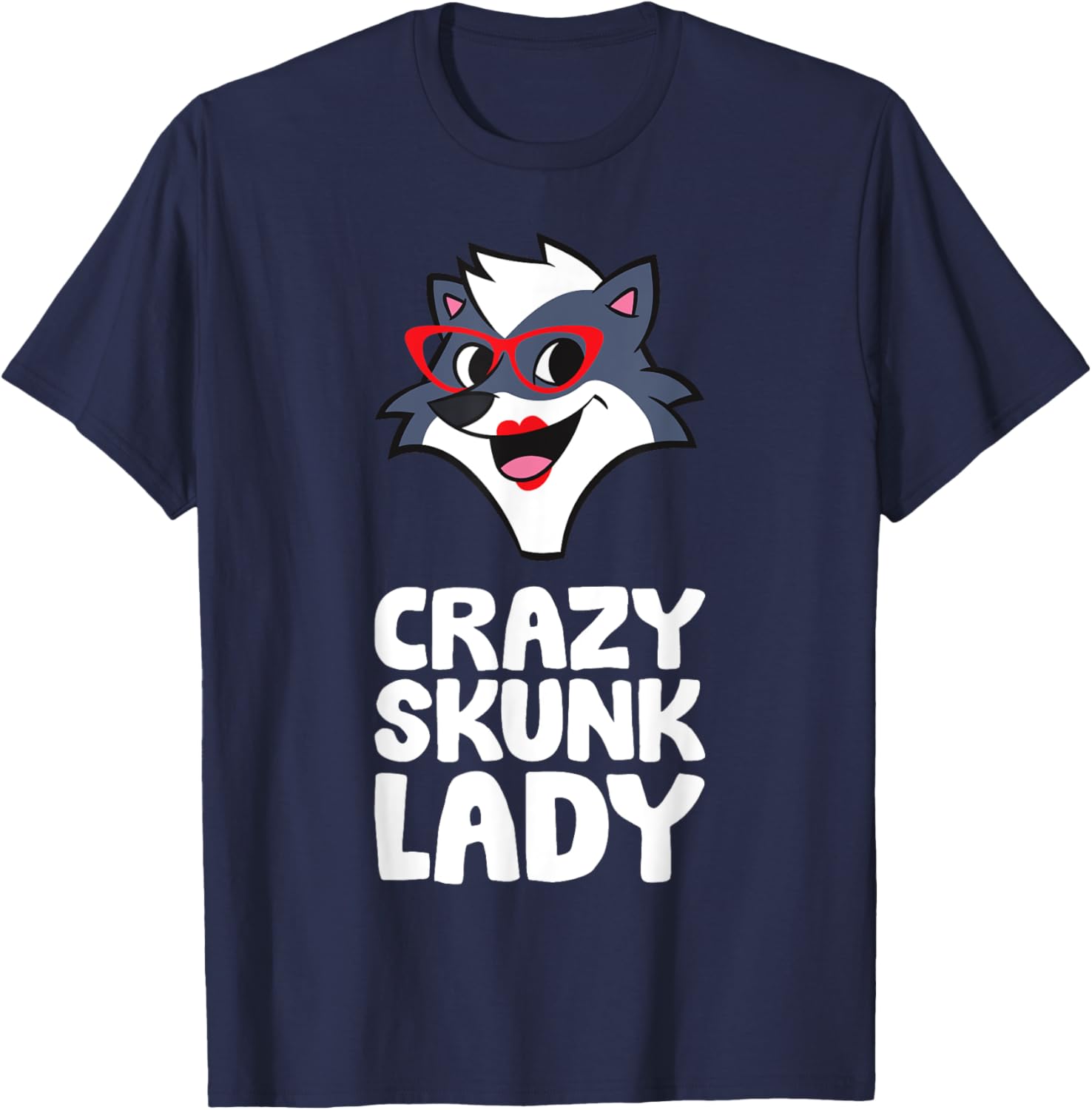 Crazy Skunk Lady T-Shirt - T-Shirt | Navy