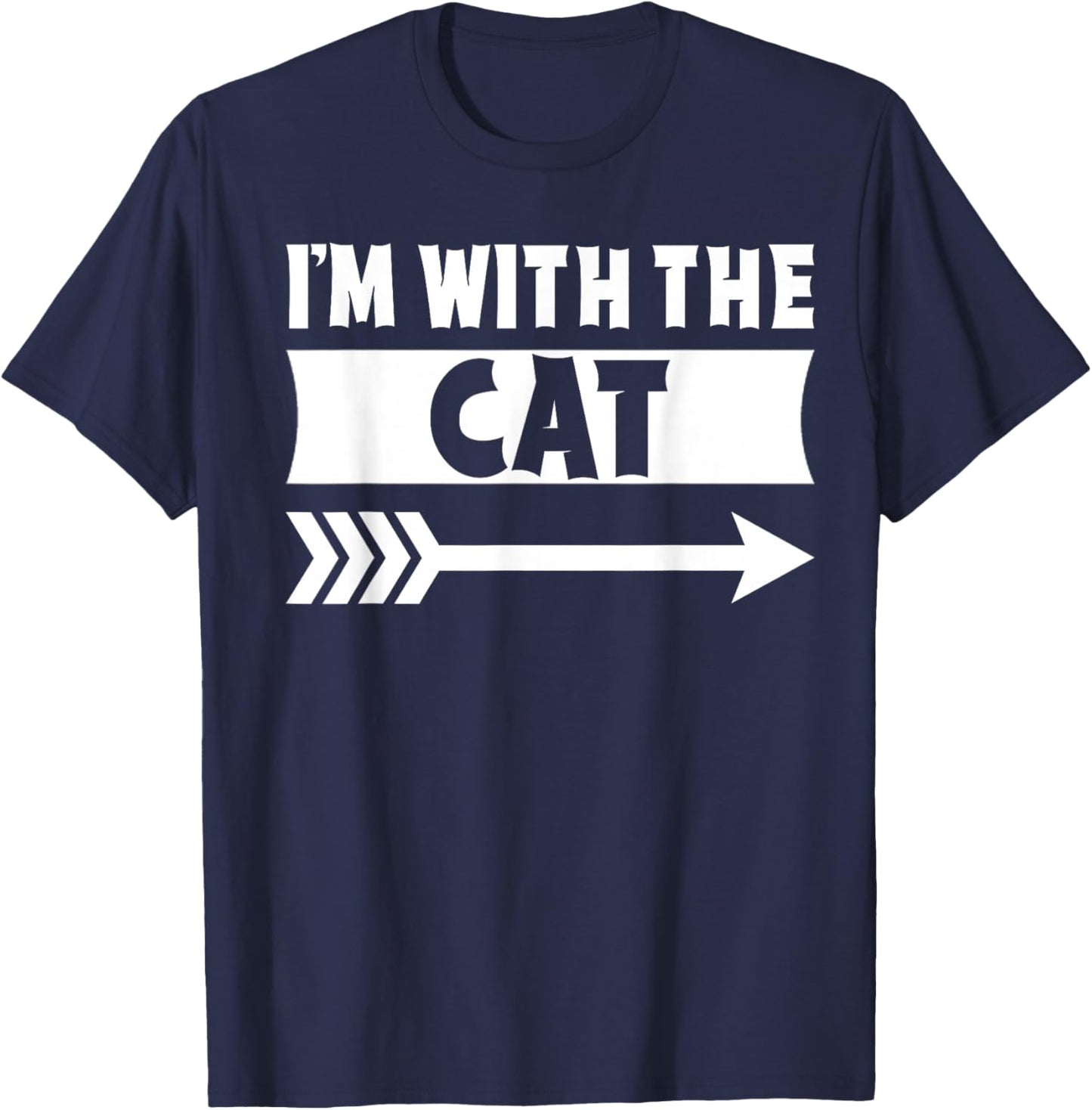 I'm With The Cat Halloween Costume Cat Halloween T-Shirt - T-Shirt | Navy