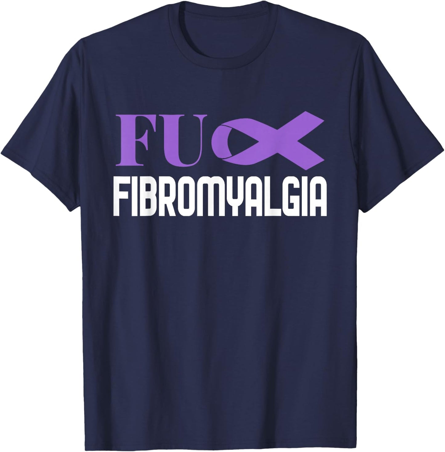 Chronic Illness Support Fibromyalgia Awareness Design T-Shirt - T-Shirt | Navy