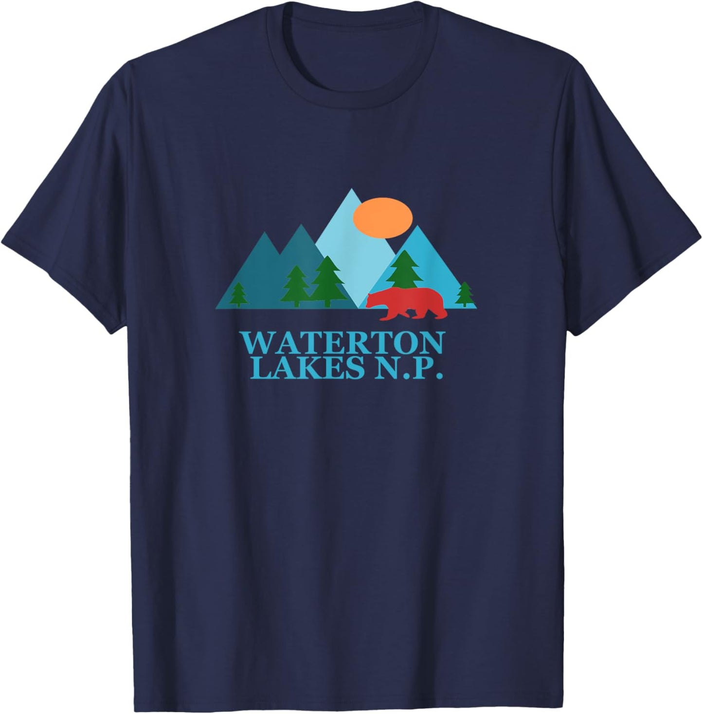 Waterton Lakes National Park in Alberta Canada Nature T-Shirt - T-Shirt | Navy