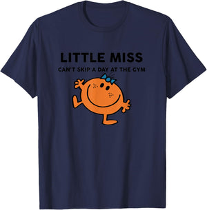 Little miss can't skip a day at the gym Funny Design T-Shirt - T-Shirt | Navy