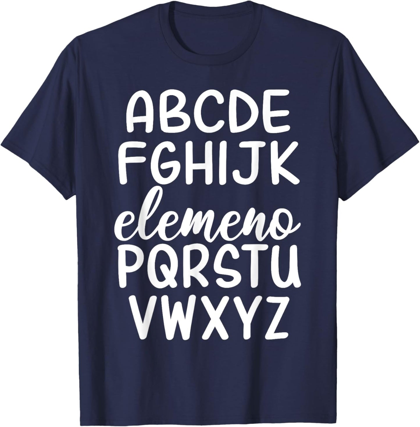 ABC Elemeno Kindergarten Teacher Cute Back to School T-Shirt - T-Shirt | Navy