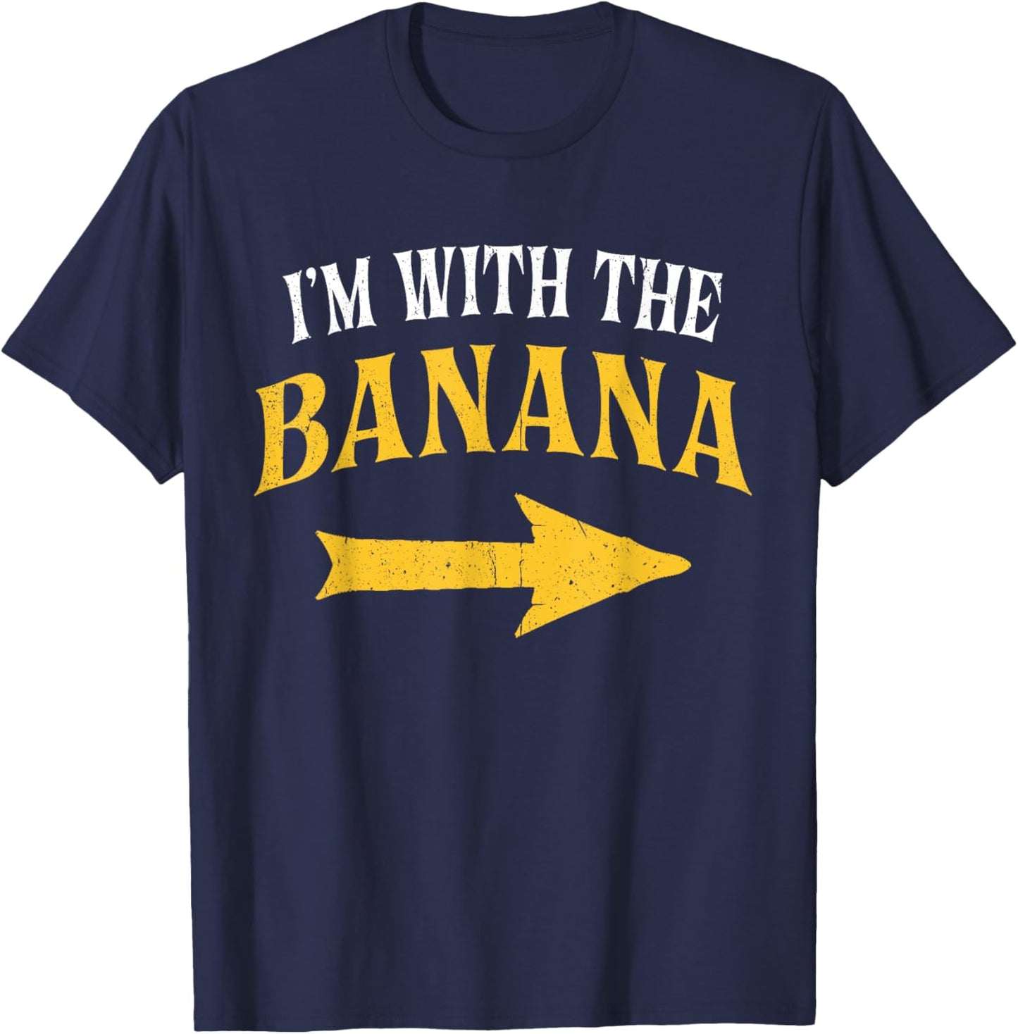 I'm with The Banana Costume Halloween Matching Couple T-Shirt - T-Shirt | Navy