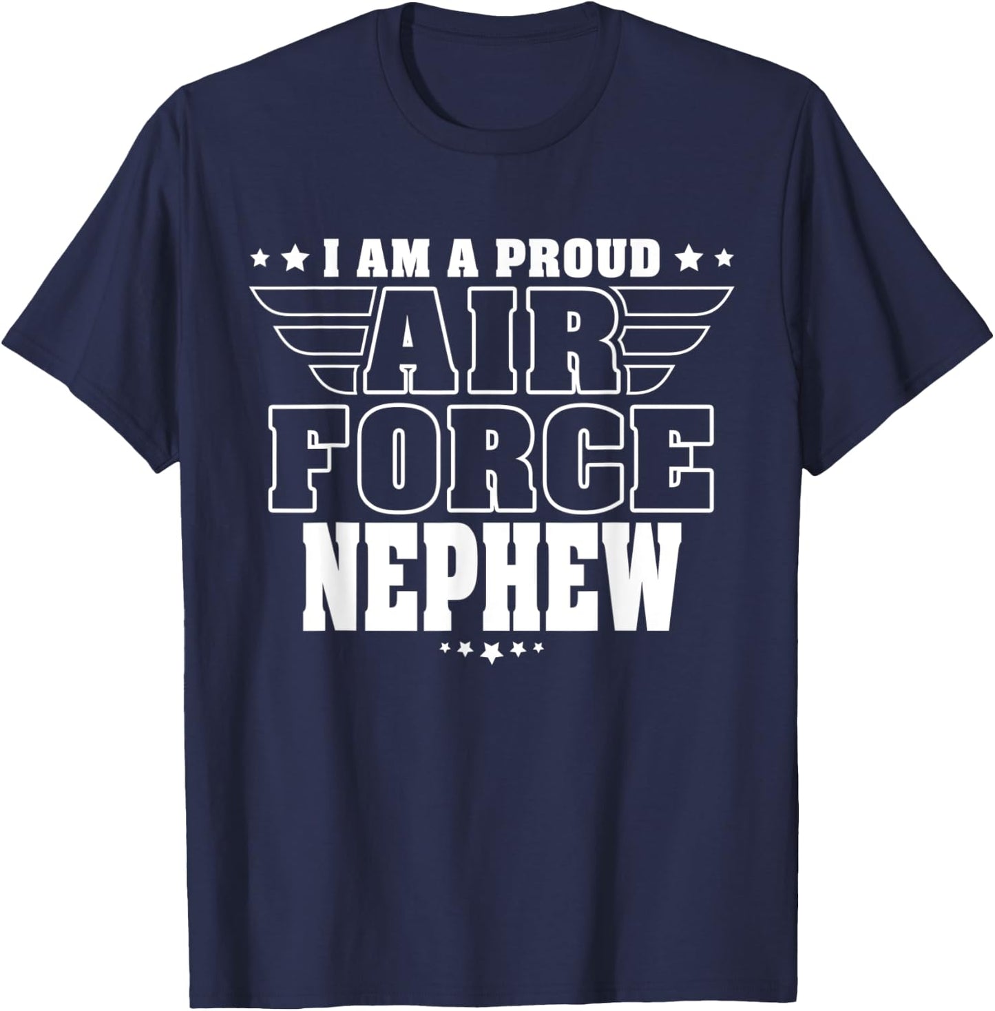 Proud Air Force Nephew Patriotic Pride Military Family Kids Men T-Shirt - T-Shirt | Navy