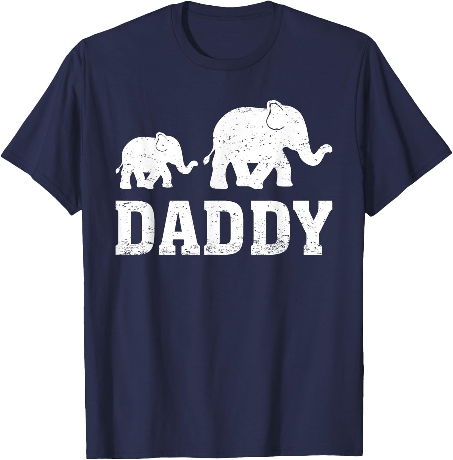 Elephant Animal Lover Daddy Elephant Father's Day T-Shirt - T-Shirt | Navy