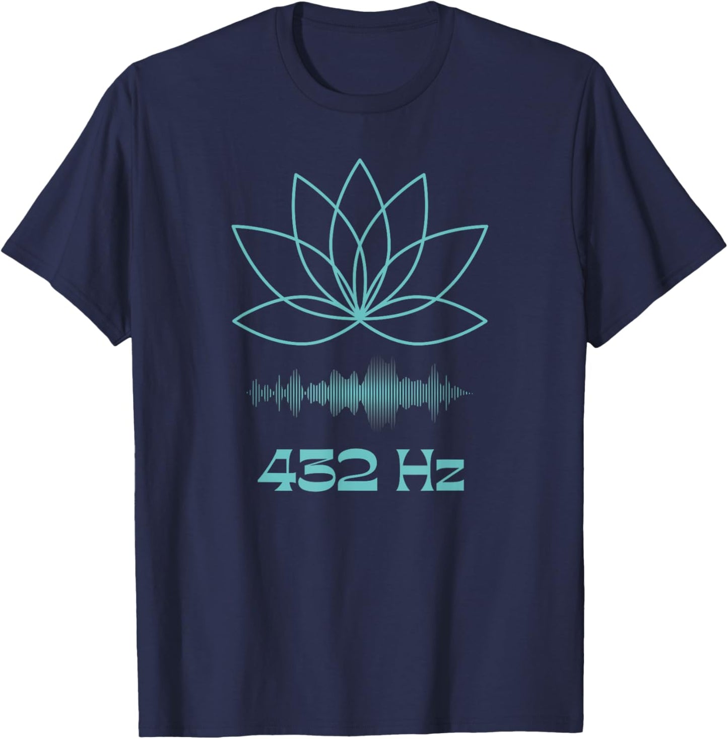 Sound Bath New Age Meditation Yoga Lotus Flower Teal Blue T-Shirt - T-Shirt | Navy