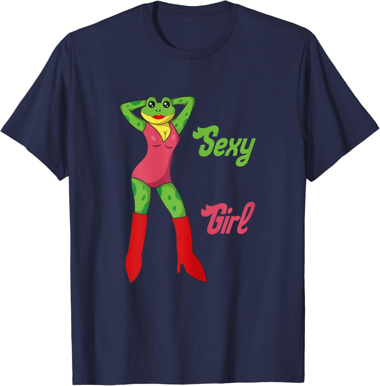 Stripper Frog, Sexy Girl, Lesbian Frog, Sexy Frog T-Shirt - T-Shirt | Navy