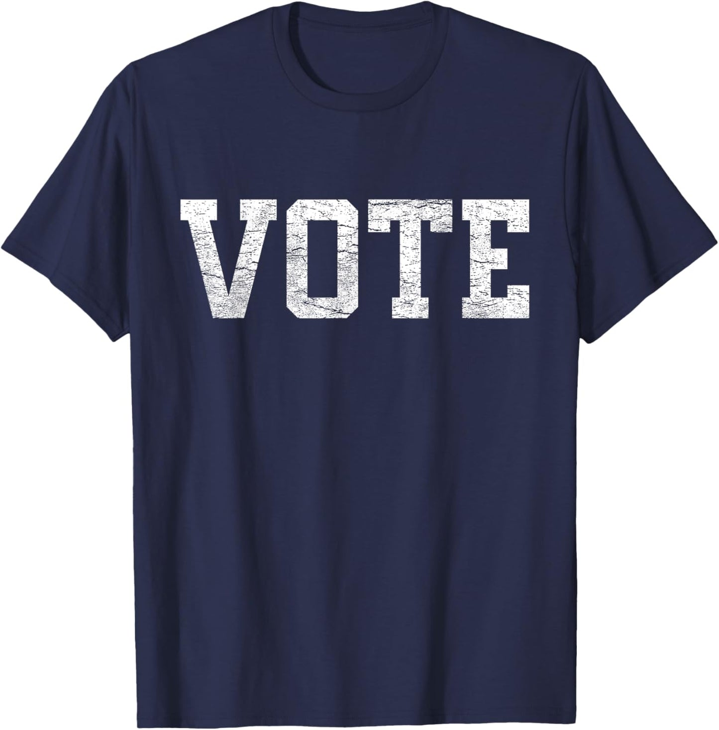 Vote Women Men Civic Action 2024 Election Distressed T-Shirt - T-Shirt | Navy