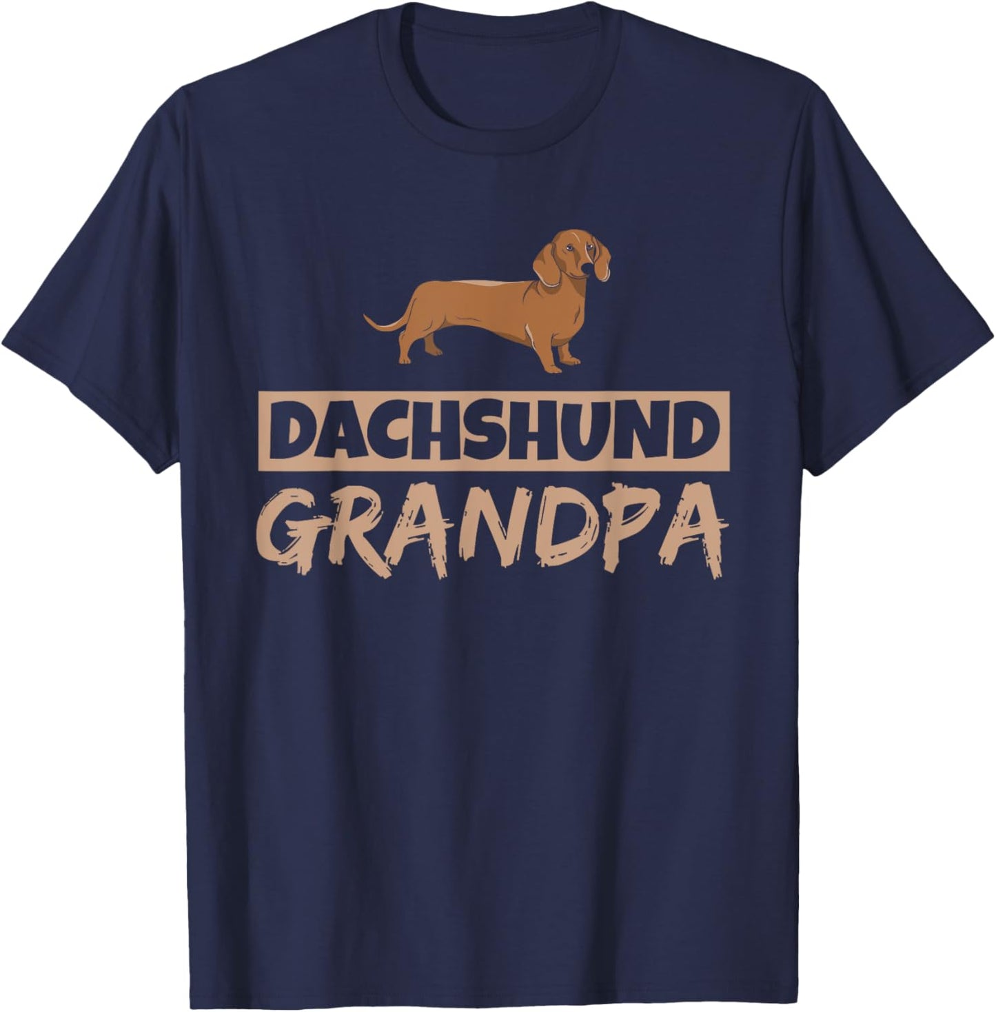 Dachshund Grandpa Dog Wiener Puppy Owner Dachshund Granddad Men Women Girls Kids T-Shirt - T-Shirt | Navy