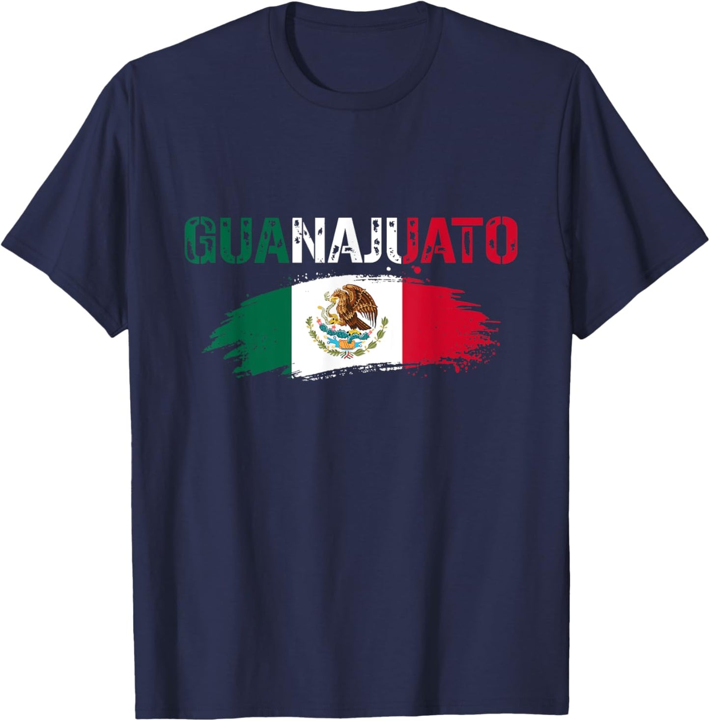 Guanajuato Mexico Distressed Mexican Flag T-Shirt - T-Shirt | Navy