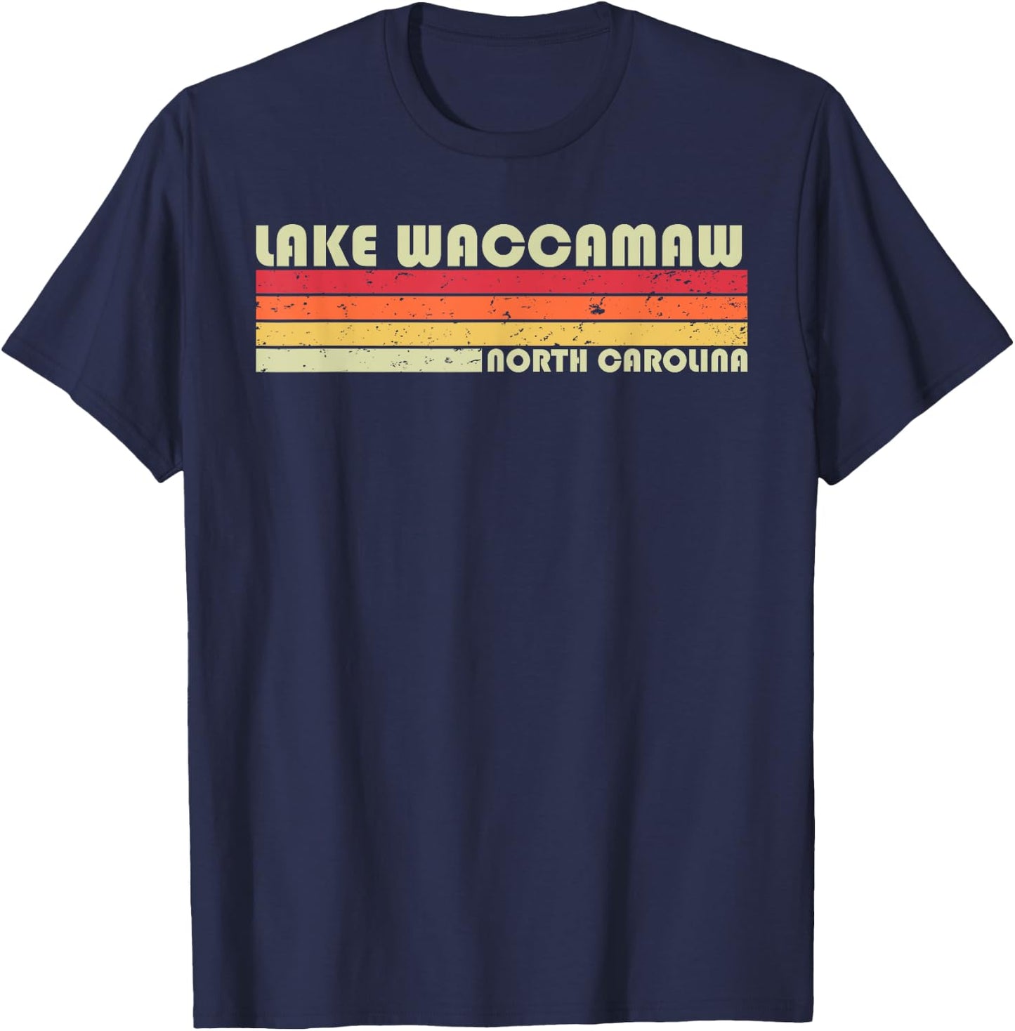 LAKE WACCAMAW NORTH CAROLINA Funny Fishing Summer Gift Men Women Kids T-Shirt - T-Shirt | Navy