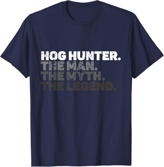 Hog Hunting Vintage Boar Feral Hogs Wild Hog Pig Hunter Pig T-Shirt - T-Shirt | Navy