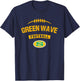 Summerville Green Wave Logo Football Distressed HS T-Shirt - T-Shirt | Navy