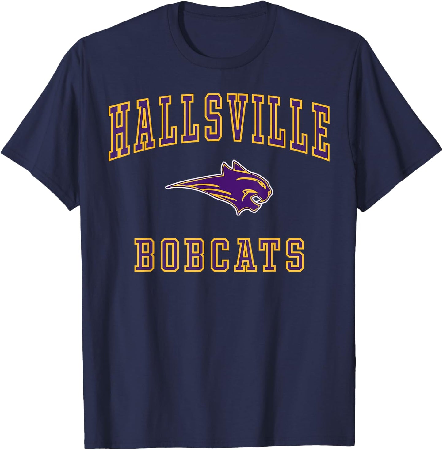 Hallsville High School Bobcats C1 T-Shirt - T-Shirt | Navy