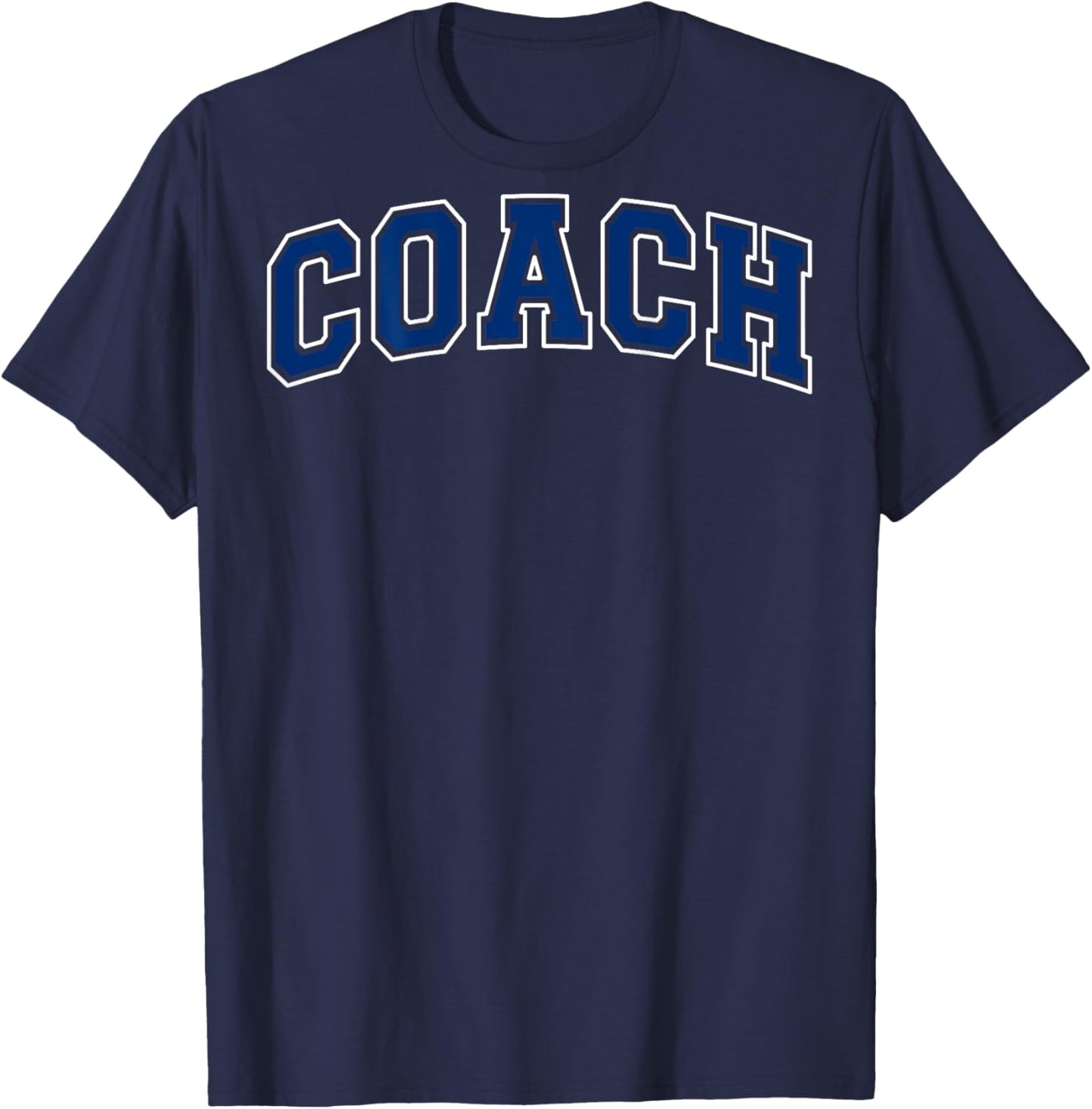 Coach Sports Trainer Vintage Varsity Blue White on the back T-Shirt - T-Shirt | Navy