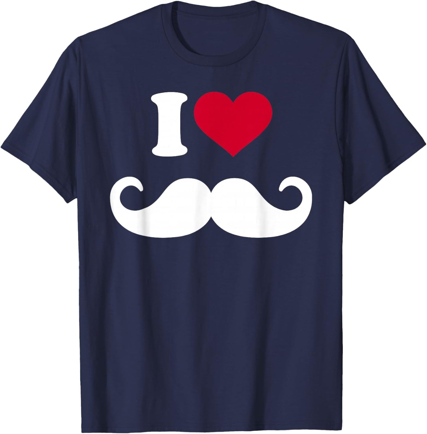 I Love Moustache T-Shirt - T-Shirt | Navy