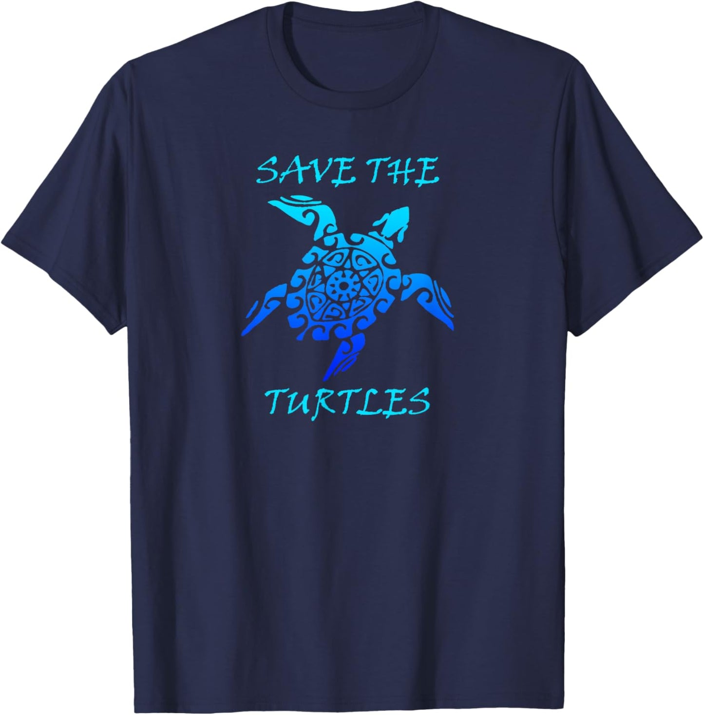 Save the Turtles, Classic Tribal Turtle Sea Turtle T-Shirt - T-Shirt | Navy