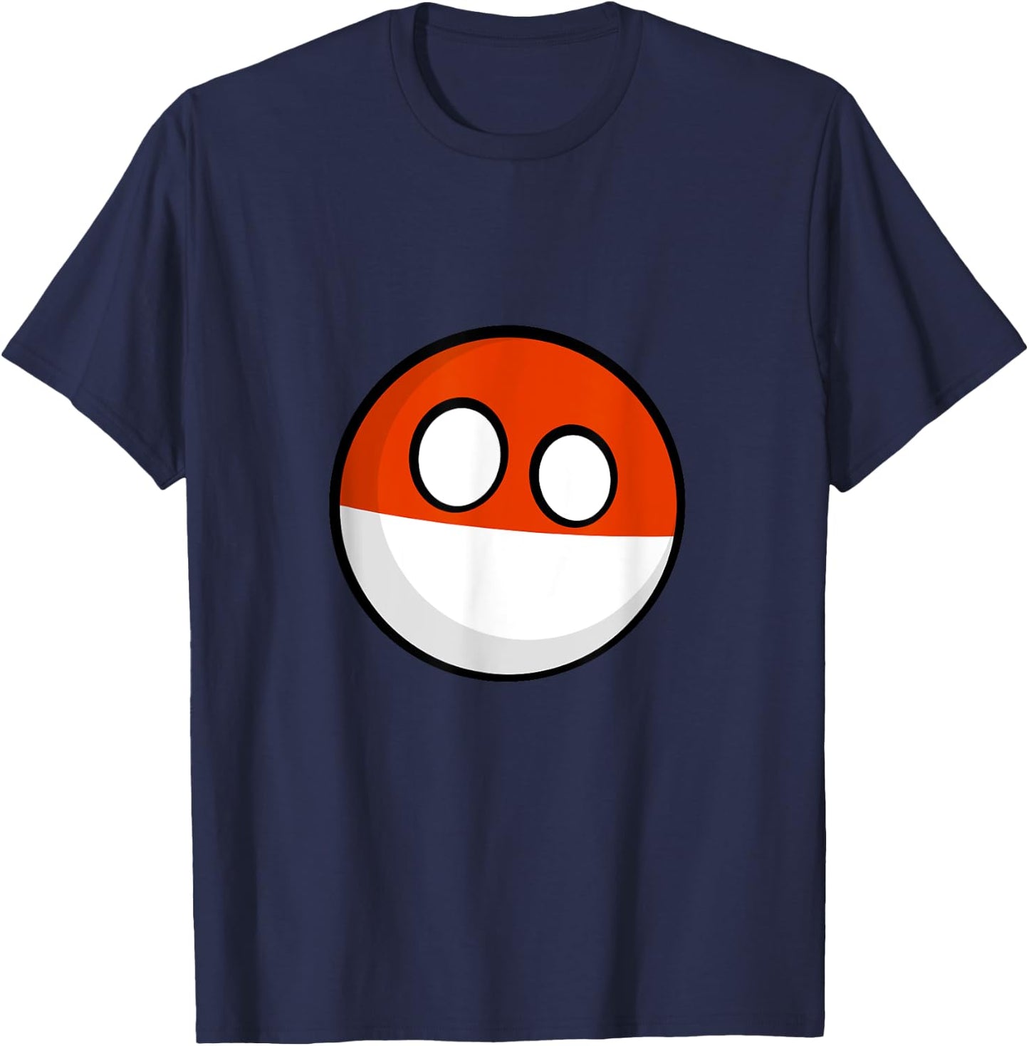 Polish Heritage Polandball Countryball Funny Flag T-Shirt - T-Shirt | Navy
