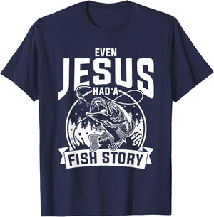 Funny Christian Fisherman Jesus Bible Prayer Gift Jesus T-Shirt - T-Shirt | Navy
