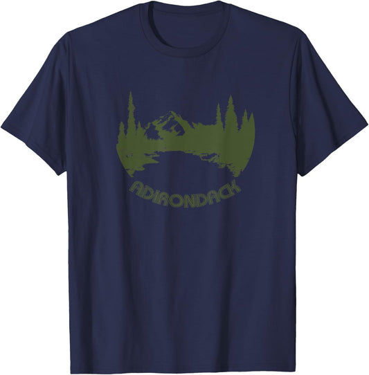 Adirondack High Peak hiking, camping outdoor nature ADK T-Shirt - T-Shirt | Navy