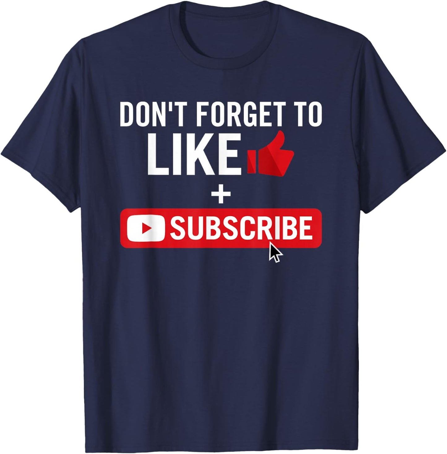 Social Media Influencer Like and Subscribe T-Shirt - T-Shirt | Navy
