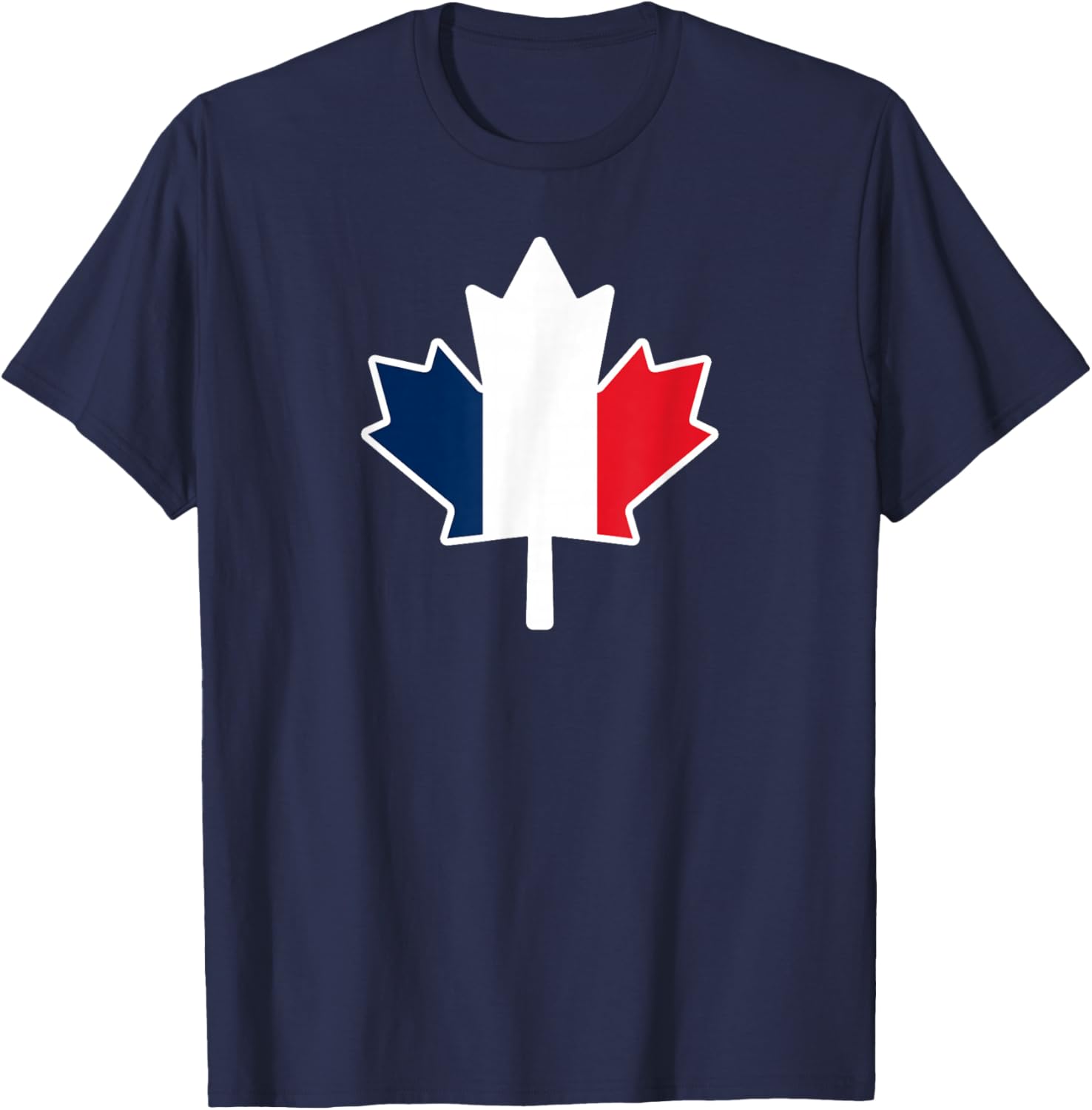 Half Canadian French: Canada France Maple Leaf Flag Mix T-Shirt - T-Shirt | Navy