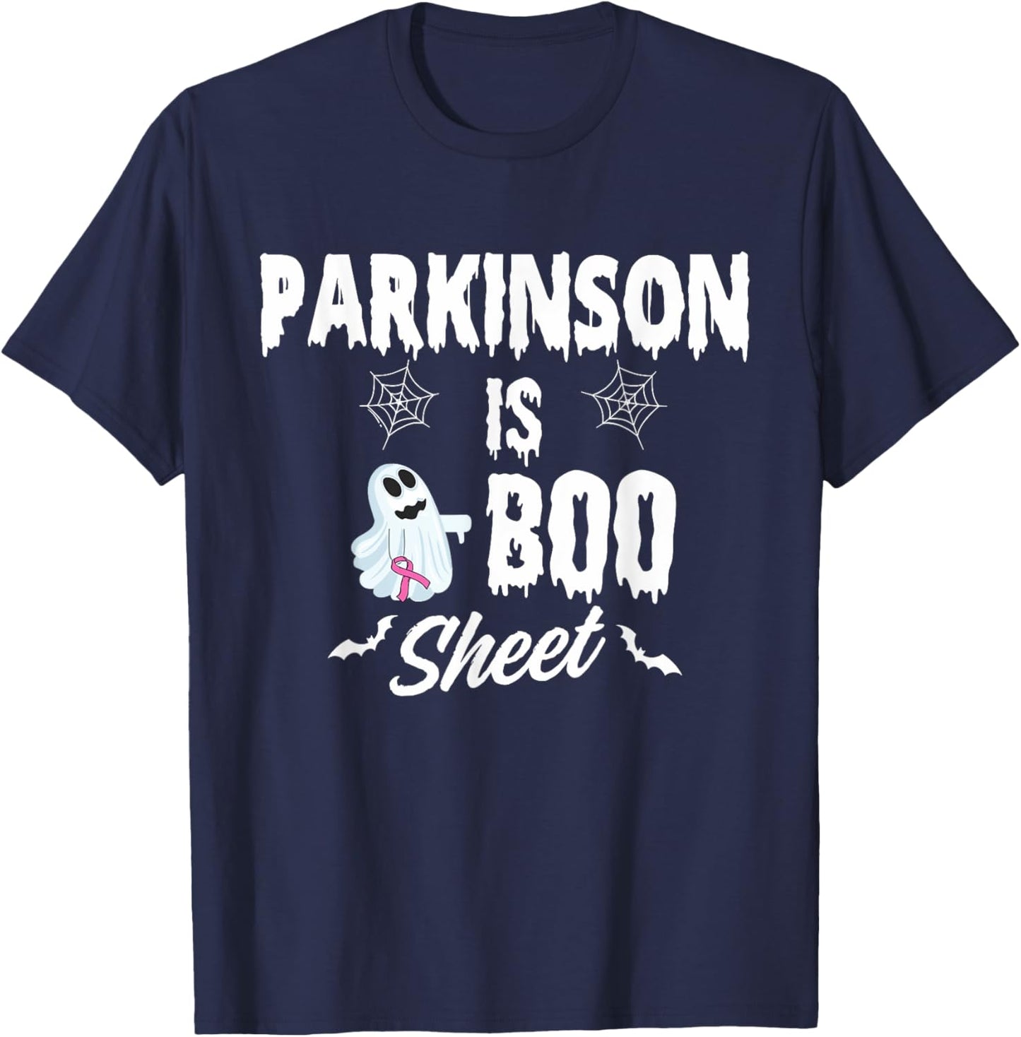 Vintage Cute Halloween Ghost Parkinson Is Boo Sheet T-Shirt - T-Shirt | Navy