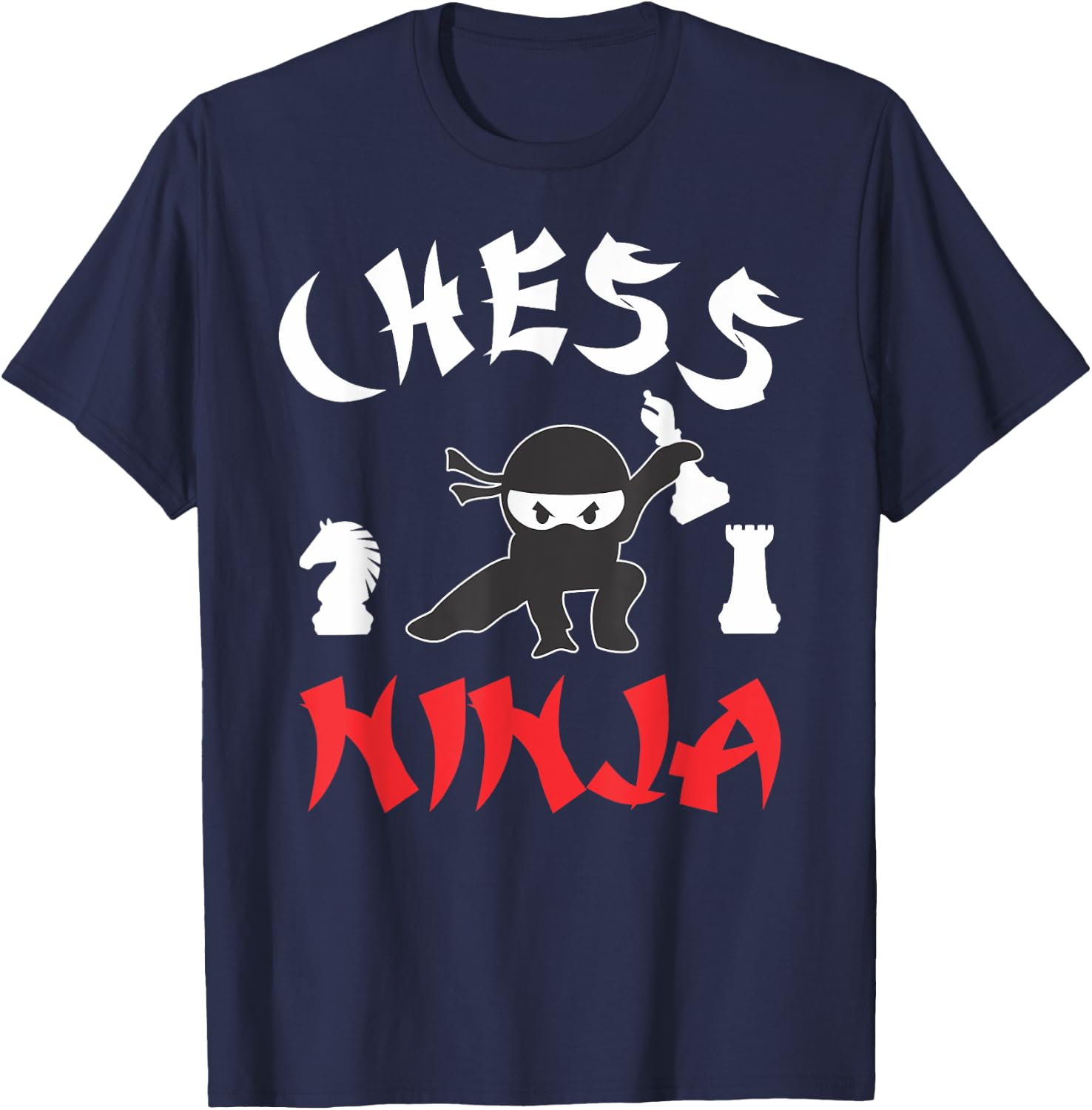 Chess Ninja Funny Chess Lover Sport Ninja T-Shirt - T-Shirt | Navy
