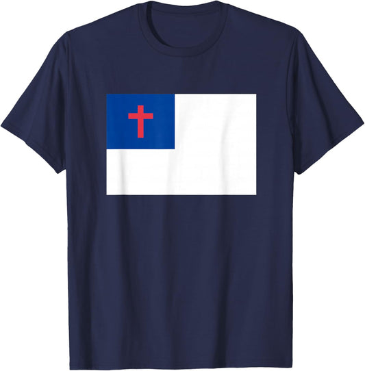 Christian Flag Shirt Religious Christ Flag T-Shirt - T-Shirt | Navy