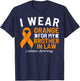 I Wear Orange For My Brother In Law Leukemia Awareness T-Shirt - T-Shirt | Navy