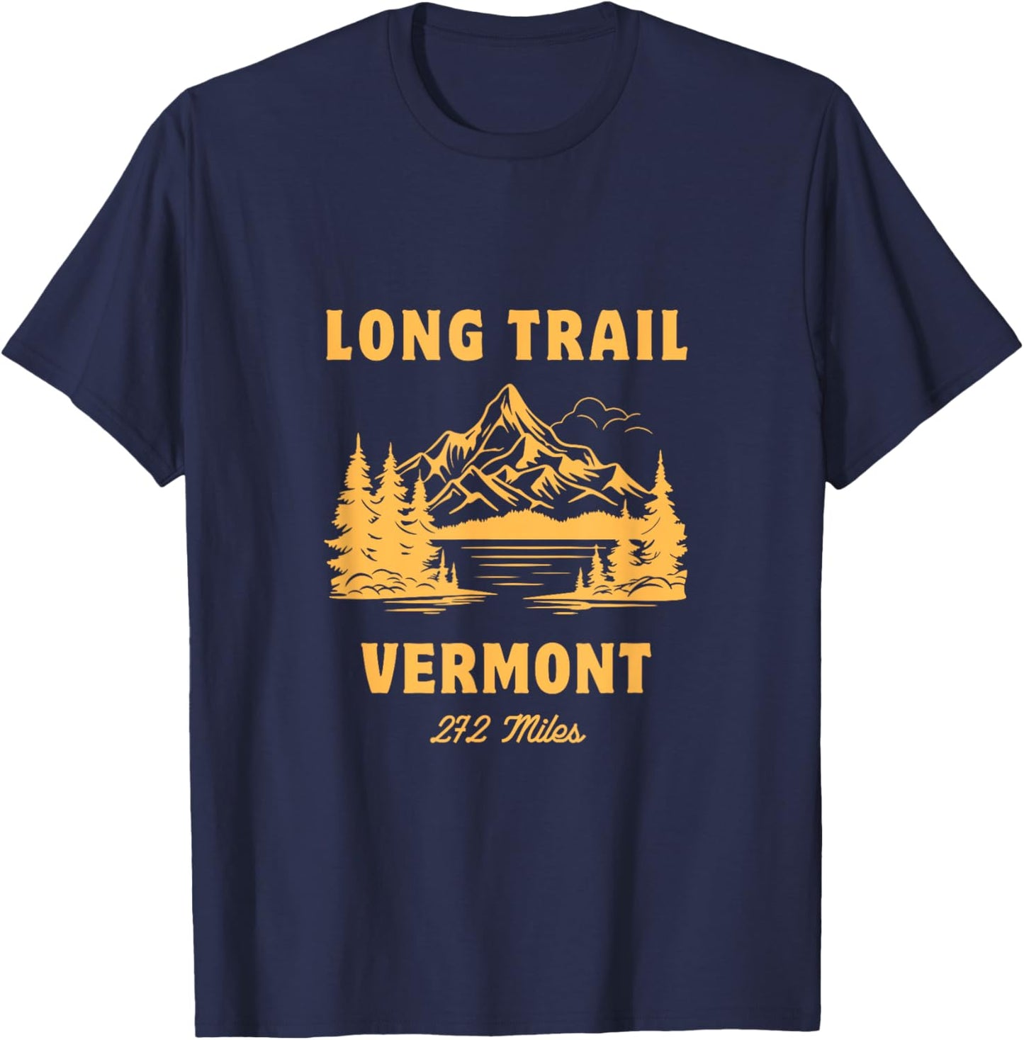 Long Trail America USA Vermont Long Distance Hiking Mountains Camping T-Shirt - T-Shirt | Navy