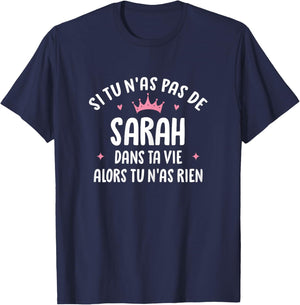 Wife Girlfriend Humour Gift Personalized Name Sarah , Black T-Shirt - T-Shirt | Navy