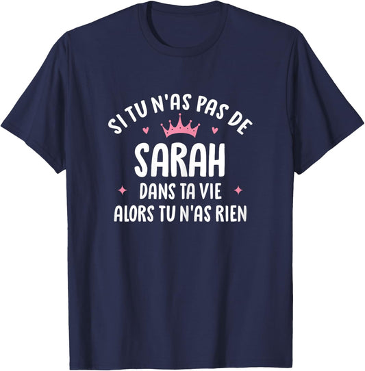 Wife Girlfriend Humour Gift Personalized Name Sarah , Black T-Shirt - T-Shirt | Navy