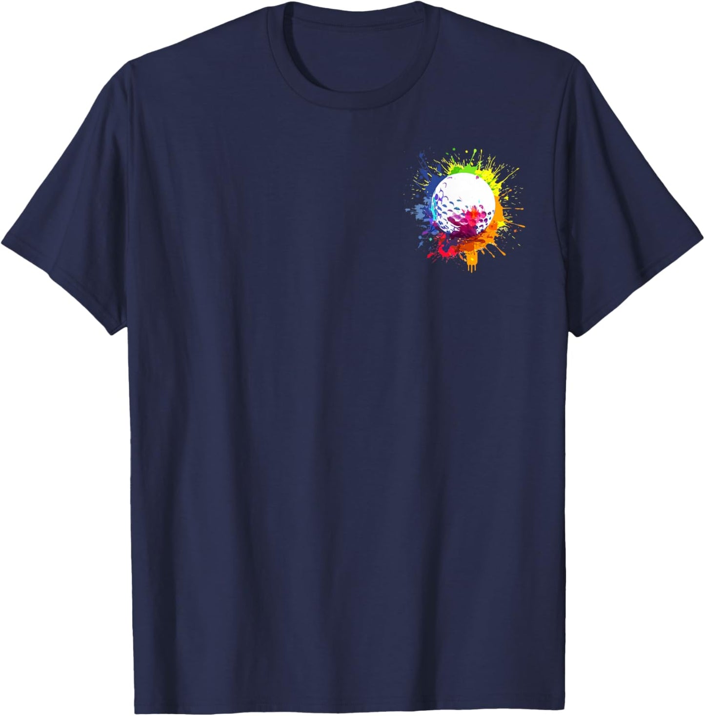 Golf Lover Colorful Ball Splash Art T-Shirt - T-Shirt | Navy