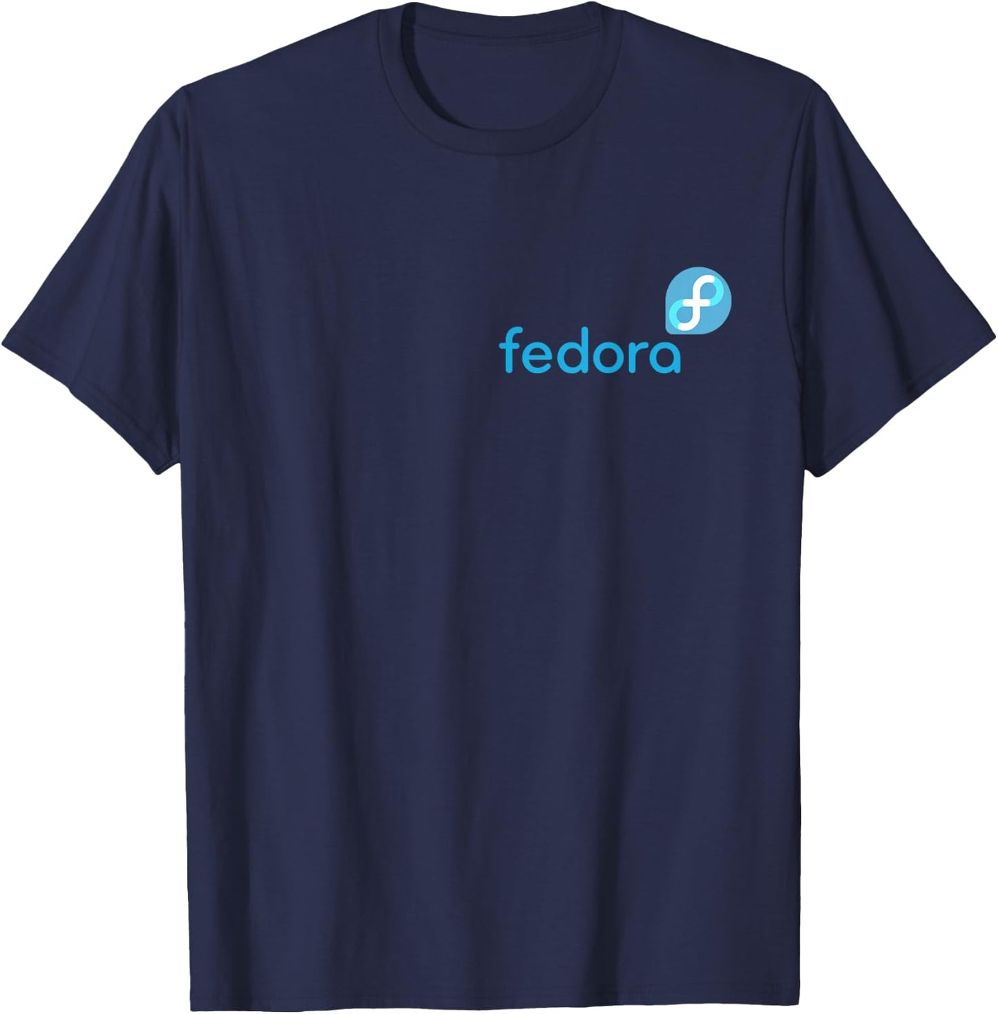 Linux Fedora New Blue tagline and Logo Open Source Os T-Shirt - T-Shirt | Navy