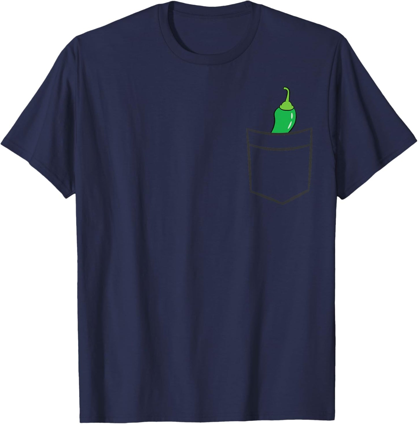 Jalapeño In A Pocket Green Pepper Jalapeno T-Shirt - T-Shirt | Navy