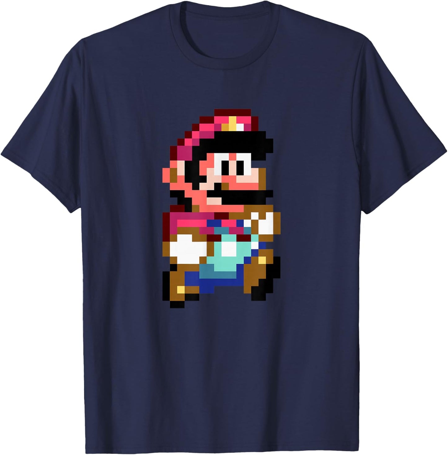 Super Mario Bros Retro Mushroom Kingdom 8-Bit Mario T-Shirt - T-Shirt | Navy