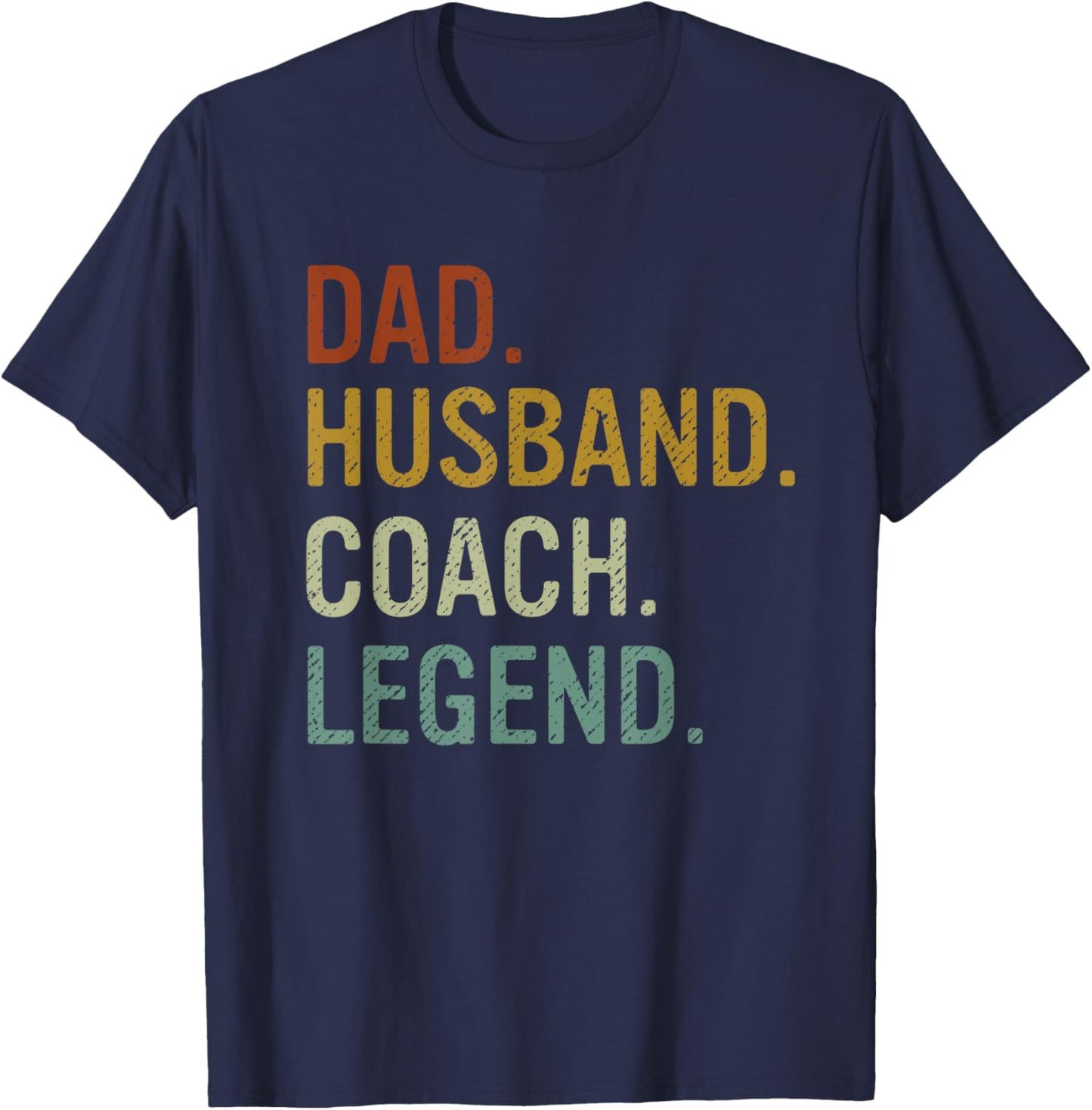 Dad Husband Coach Legend Retro T-Shirt - T-Shirt | Navy