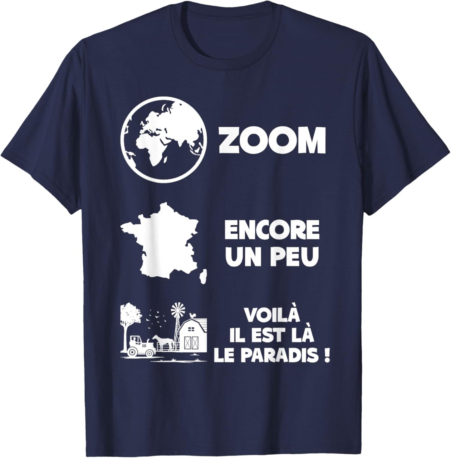 Humour Farm Farm Countryside Nature Rural T-Shirt - T-Shirt | Navy
