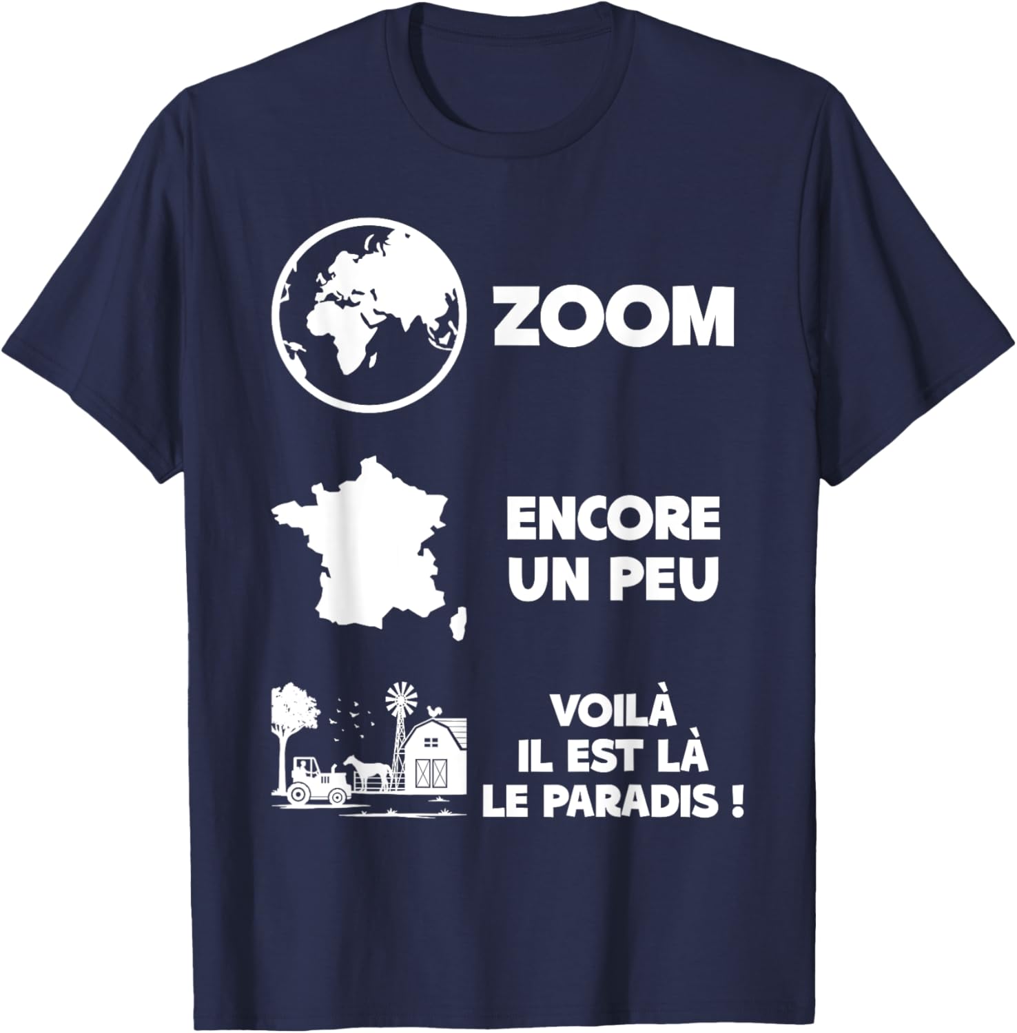 Humour Farm Farm Countryside Nature Rural T-Shirt - T-Shirt | Navy