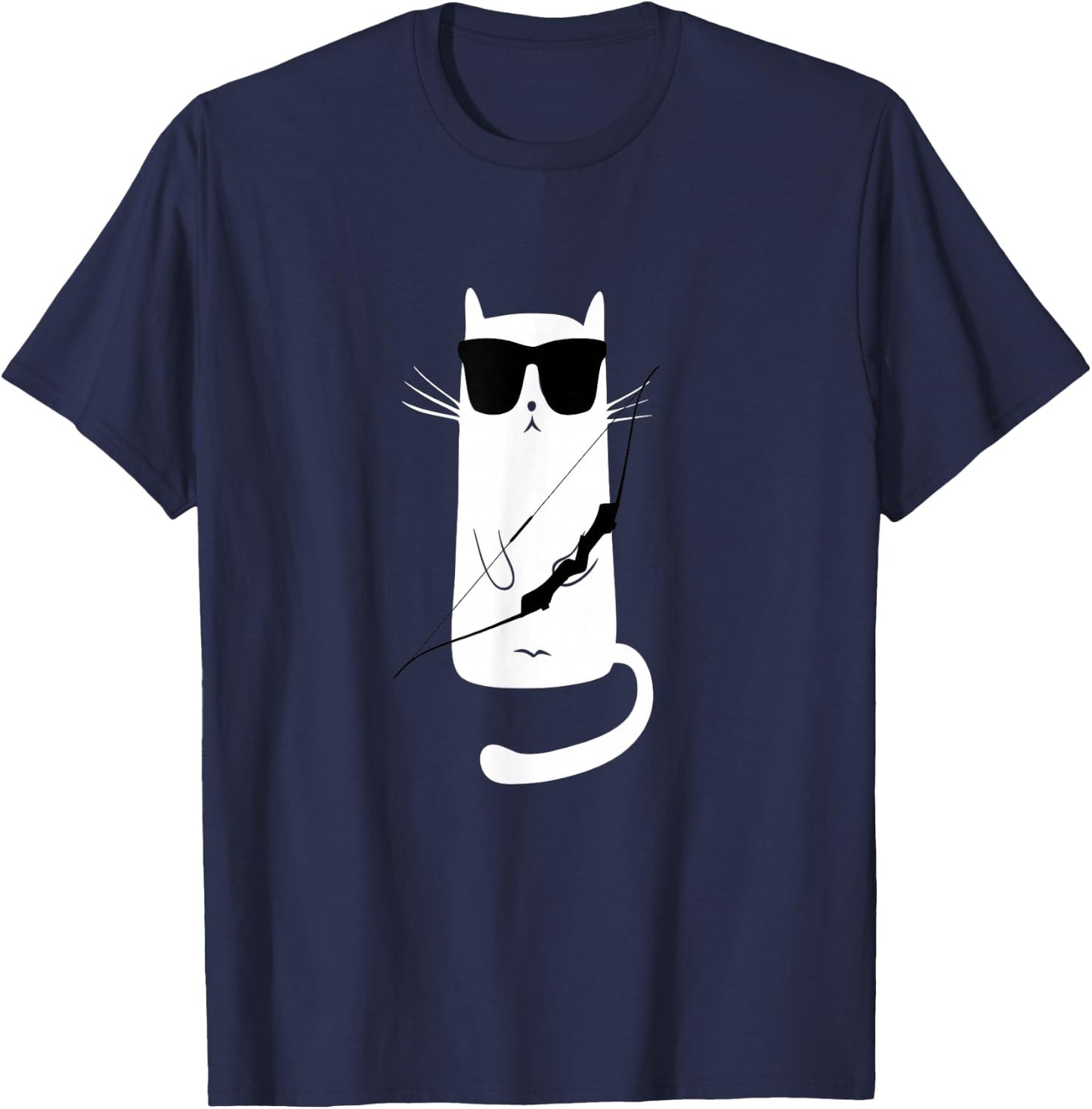 Funny Cat Wearing Sunglasses Archery T-Shirt - T-Shirt | Navy