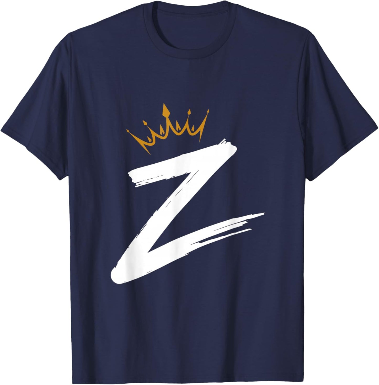 Queen King Letter Z - Favorite Letter With Crown Alphabet T-Shirt - T-Shirt | Navy