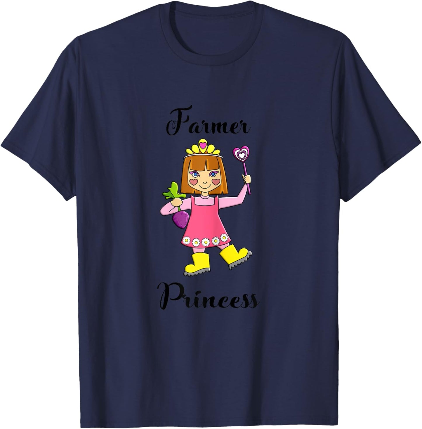 Little Girls Farmer Princess T-Shirt - T-Shirt | Navy