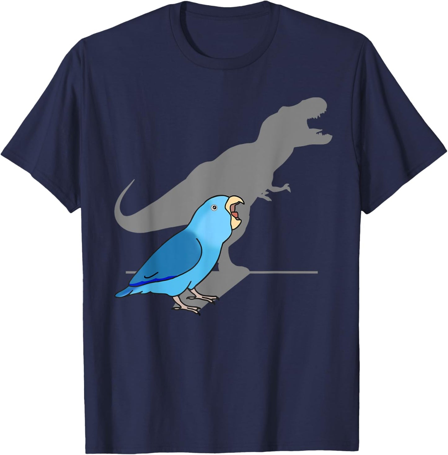 T-rex Blue Parrotlet Cute Parakeet Funny Parrot Birb memes T-Shirt - T-Shirt | Navy