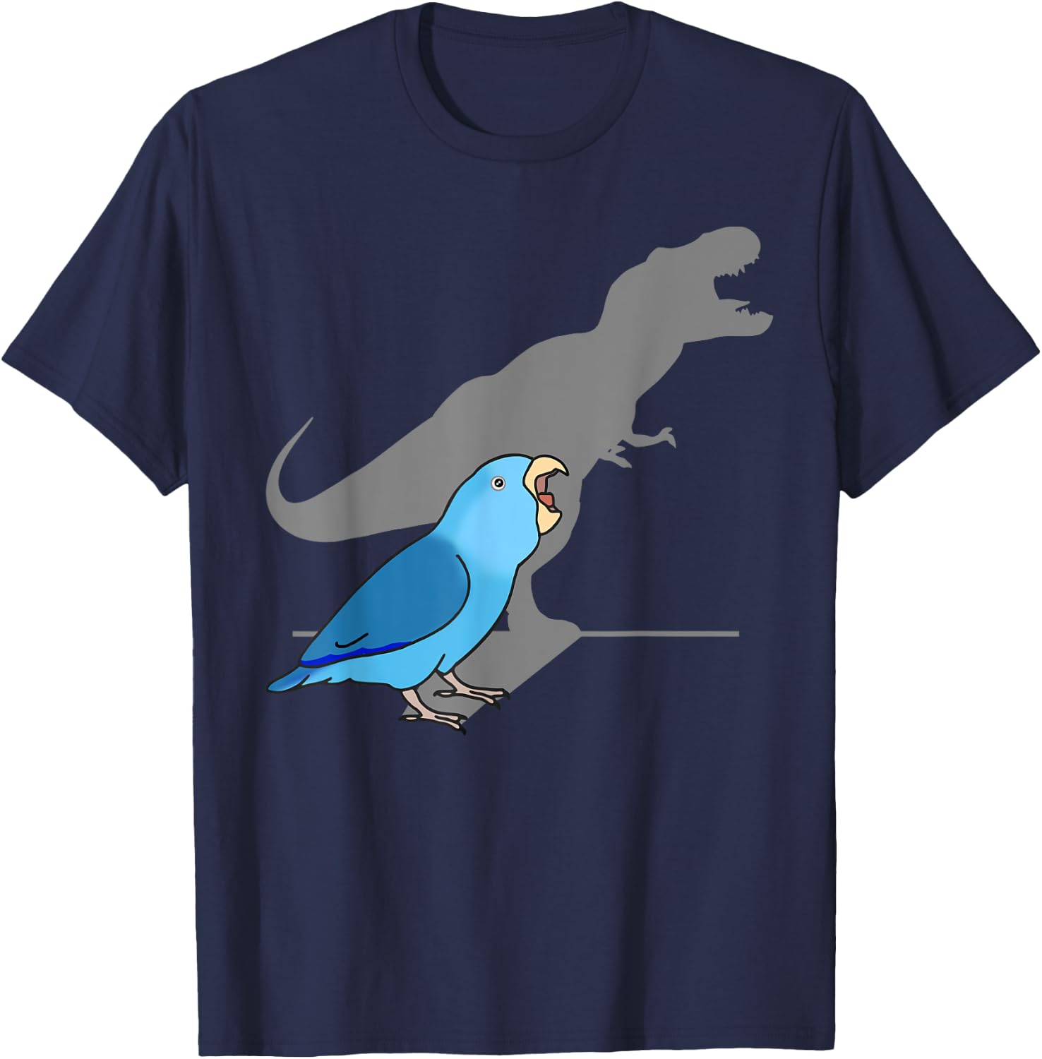 T-rex Blue Parrotlet Cute Parakeet Funny Parrot Birb memes T-Shirt - T-Shirt | Navy