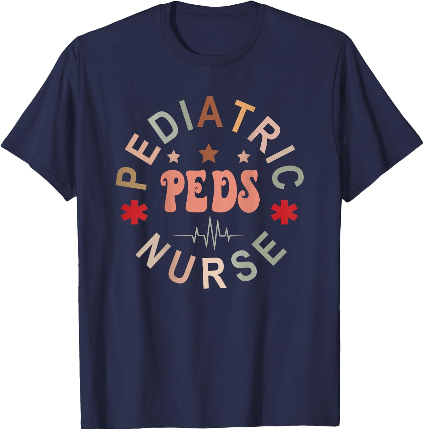 Pediatric Nurse Pediatric Emergency Nurse Peds Nurse Back Of T-Shirt - T-Shirt | Navy