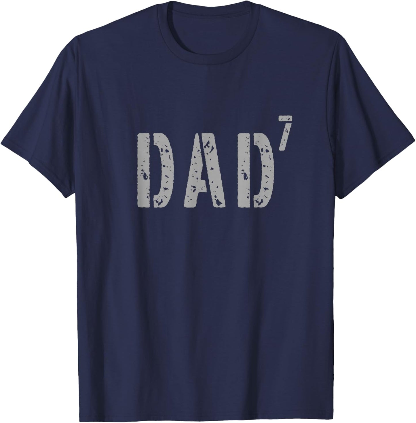 Military Style Dad7 7th Power Dad of 7 Kids Fathers Day T-Shirt - T-Shirt | Navy