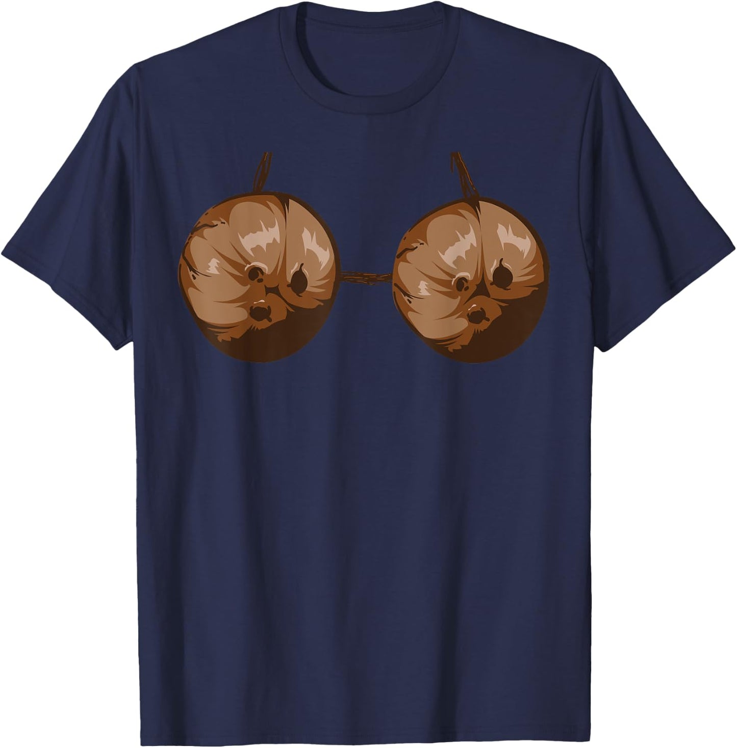 Summer Coconut Bra Halloween Costume Funny Outfit Gift Men Women T-Shirt - T-Shirt | Navy