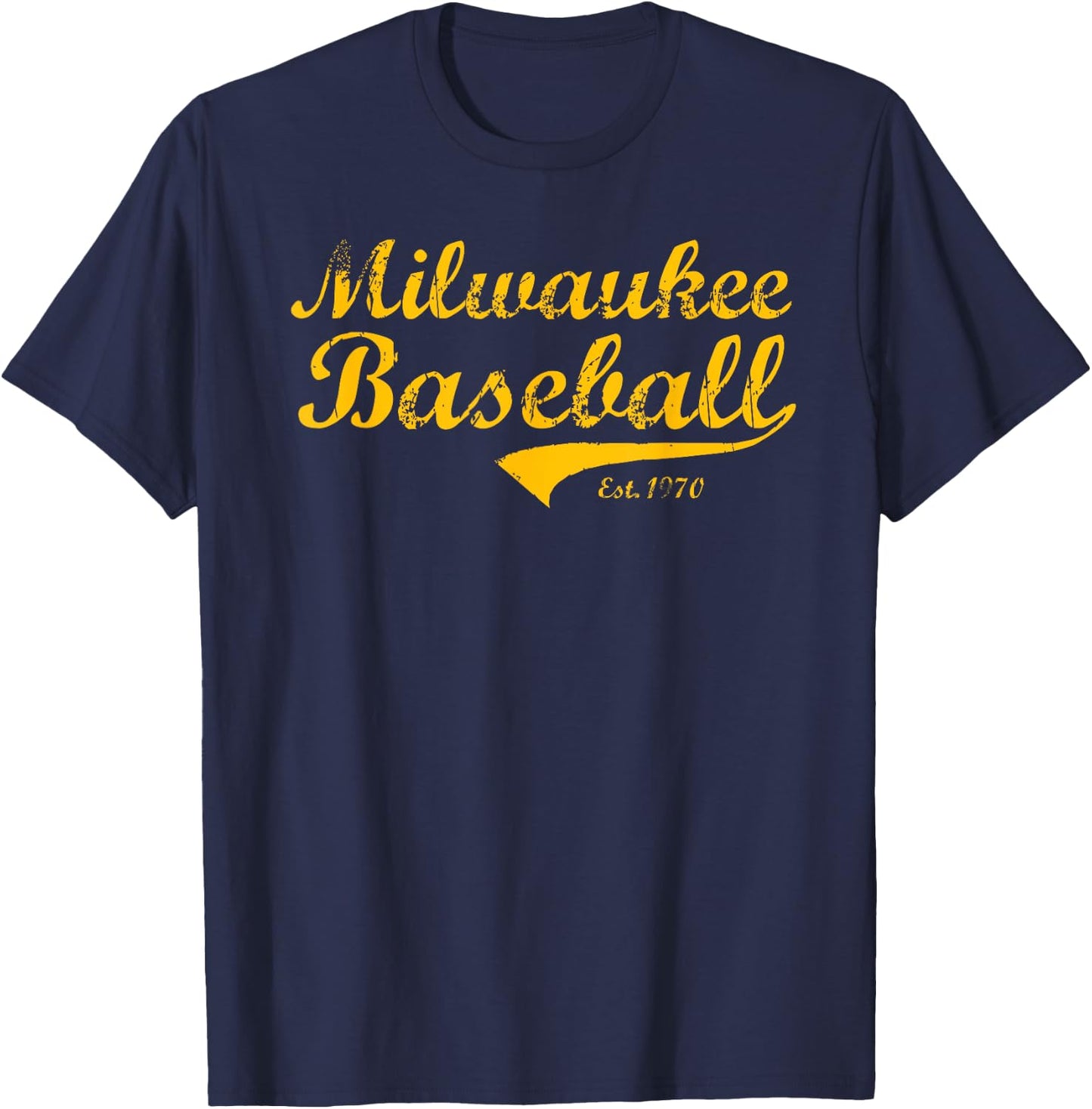Classic Milwaukee Wisconsin Baseball Fan Retro Vintage T-Shirt - T-Shirt | Navy